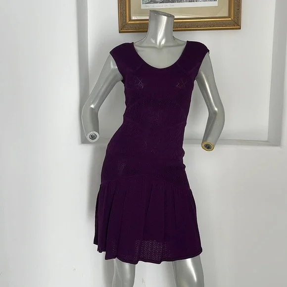 Catherine Malandrino | Dresses | Catherine Malandrino Knit Purple Dress S |  Poshmark